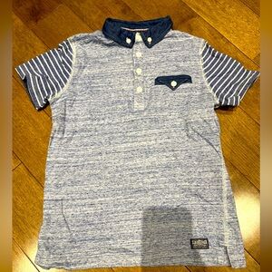 NEXT DIRECT Blue Striped Kids Polo Shirt